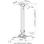 TECHLY 309661 Universal projector ceiling mount 54-90 cm 13.5 kg silver