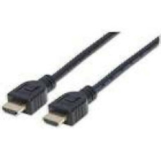 MANHATTAN In-wall CL3 High Speed HDMI Cable with Ethernet HEC ARC 3D 4K60Hz In-wall Rated HDMI Male to Male Shielded Black 10m 33ft.