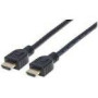 MANHATTAN In-wall CL3 High Speed HDMI Cable with Ethernet HEC ARC 3D 4K60Hz In-wall Rated HDMI Male to Male Shielded Black 10m 33ft.