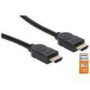 MANHATTAN In-wall CL3 High Speed HDMI Cable with Ethernet HEC ARC 3D 4K60Hz In-wall Rated HDMI Male to Male Shielded Black 10m 33ft.