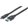 MANHATTAN USB 3.1 Gen 1 Device Cable 3m Type-A Male to Type-C Male 5 Gbps Black
