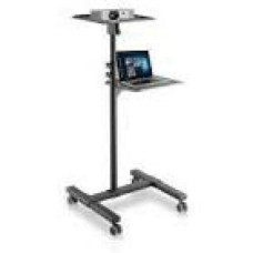 TECHLY Universal Adjustable Trolley for Notebook Projector with Shelf Black