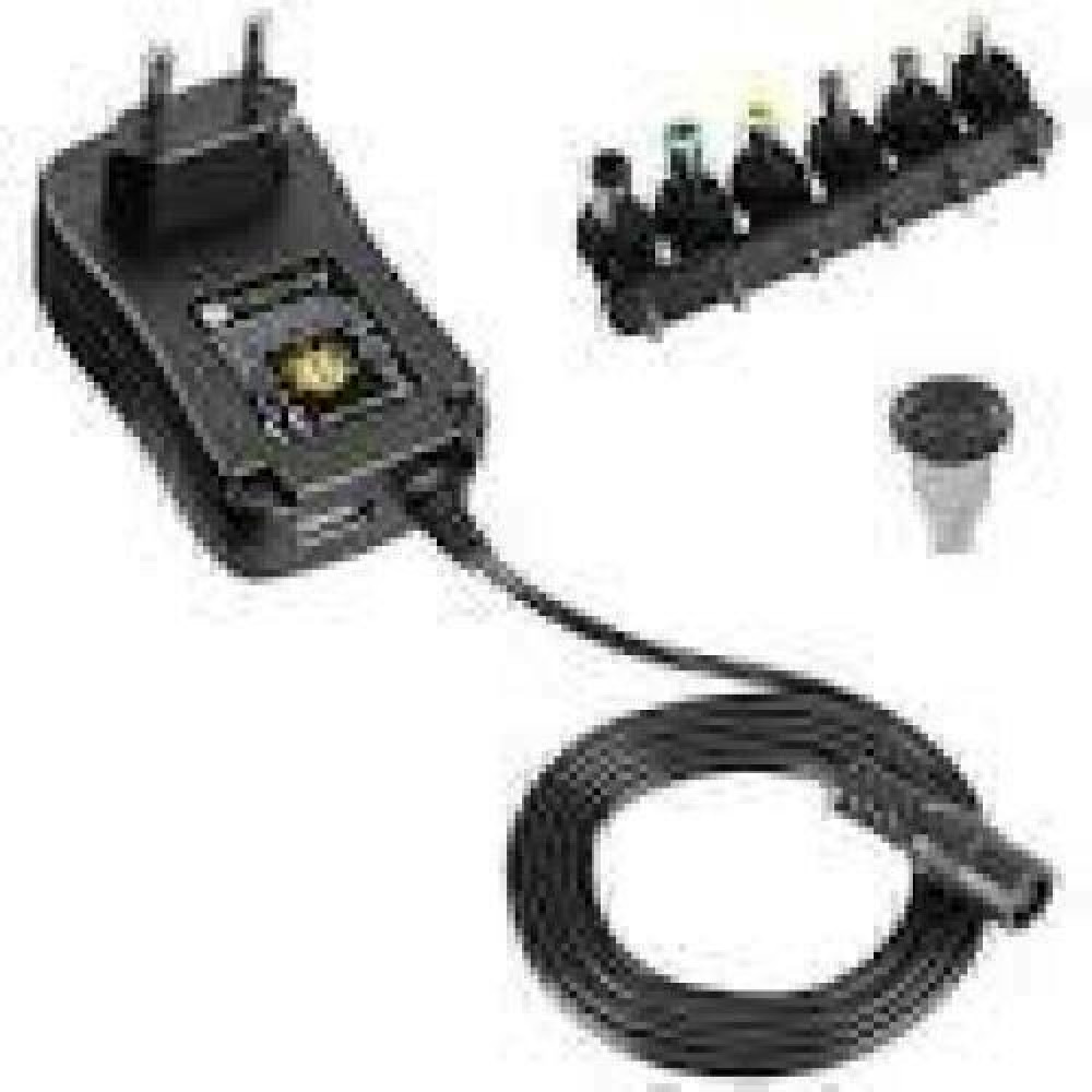 TECHLY Adjustable Universal Power Supply 27W AC/DC 3V-12V 2250mA with 6 DC Plugs USB Port 1A