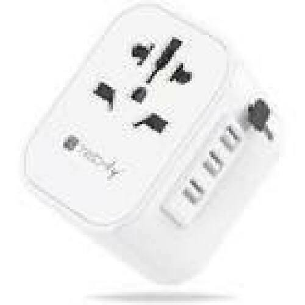 TECHLY Universal Travel Adapter 150 Countries 3 USB-A ports White