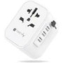 TECHLY Universal Travel Adapter 150 Countries 3 USB-A ports White