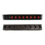 TECHLY 8 ways 19inch Rack Power Strip with 8 ON/OFF Switches 1.5U