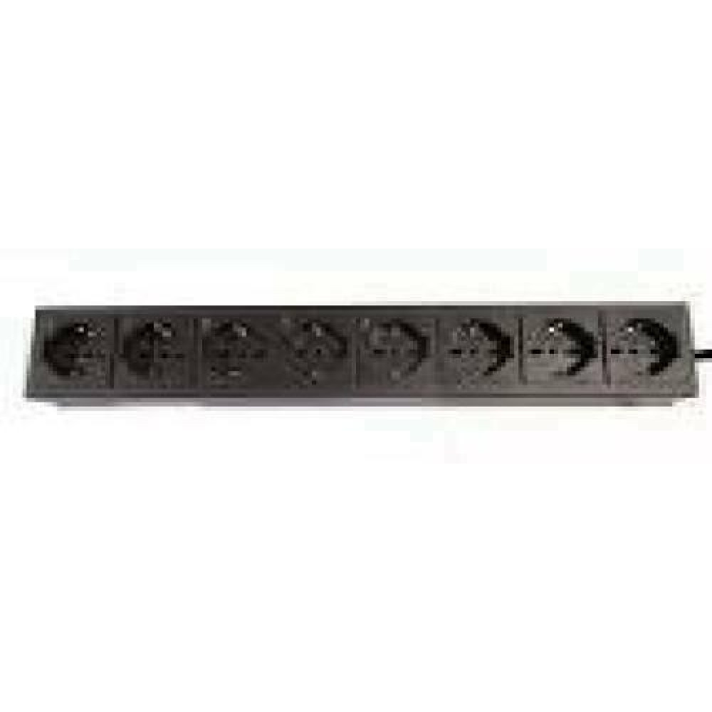 TECHLY 8 ways 19inch Rack Power Strip with 8 ON/OFF Switches 1.5U