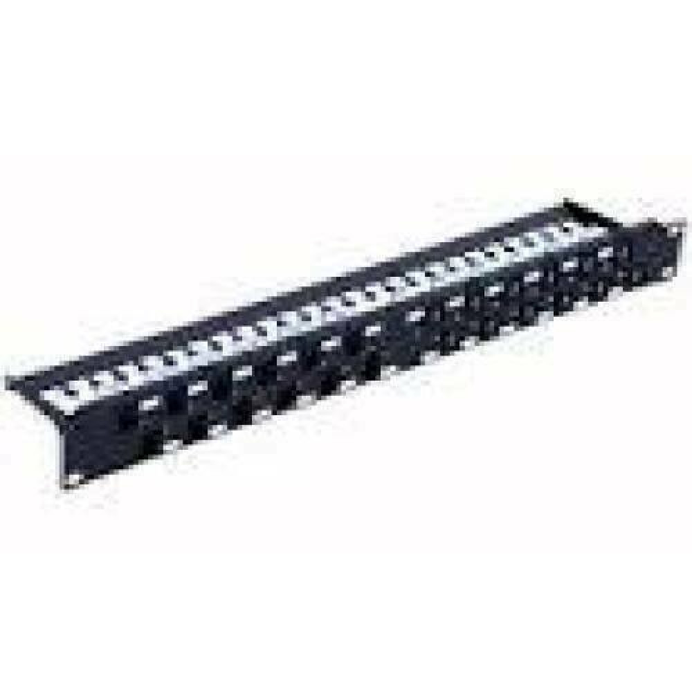 TECHLY UTP Patch Panel 24 Places RJ45 Cat.6A Inclined Output 1U Black