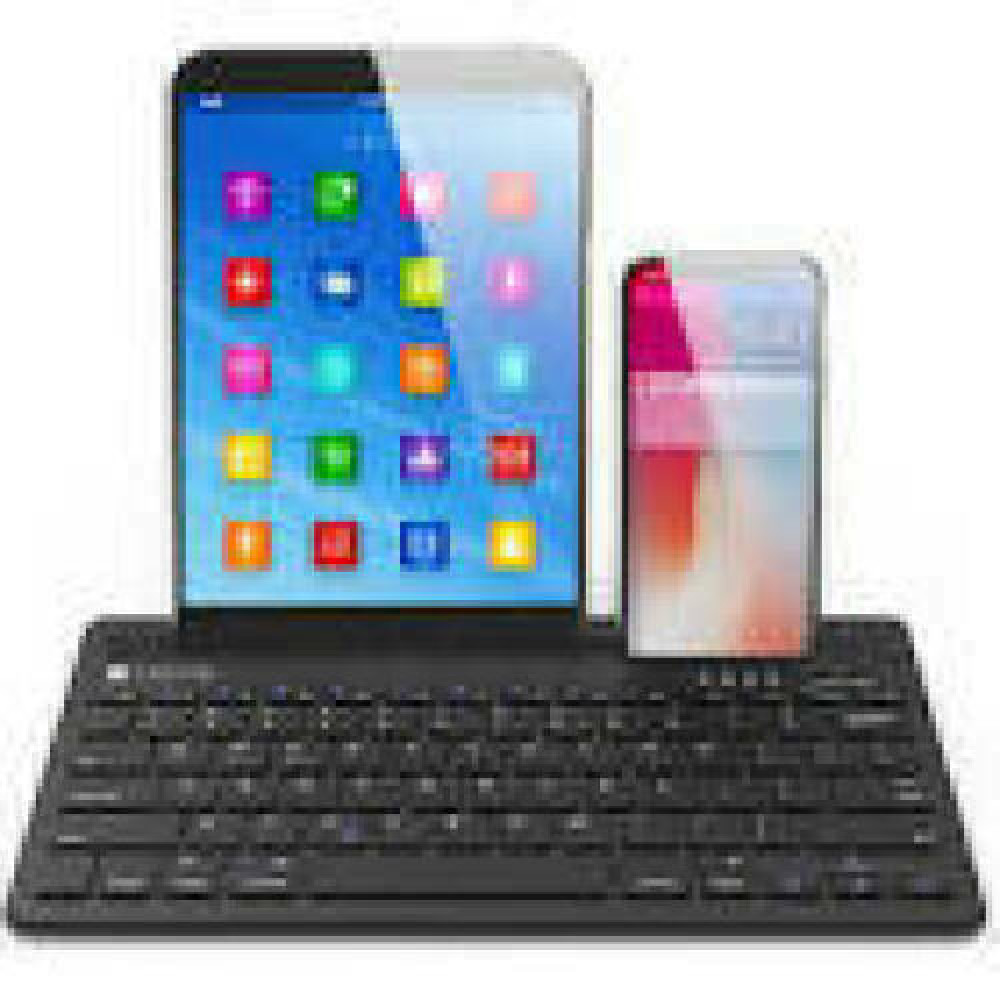 TECHLY Mini Wireless Keyboard 78 Keys 2 Channels with Hotkeys and Tablet Stand