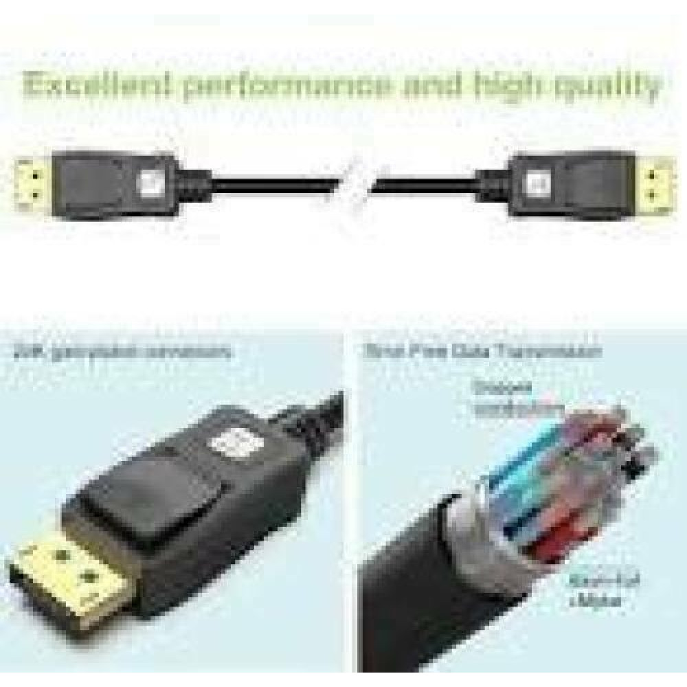 TECHLY DisplayPort 2.1 Audio/Video Cable M/M 4K 2m Black