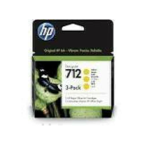 HP 712 3-Pack 29-ml Yellow DesignJet Ink Cartridge
