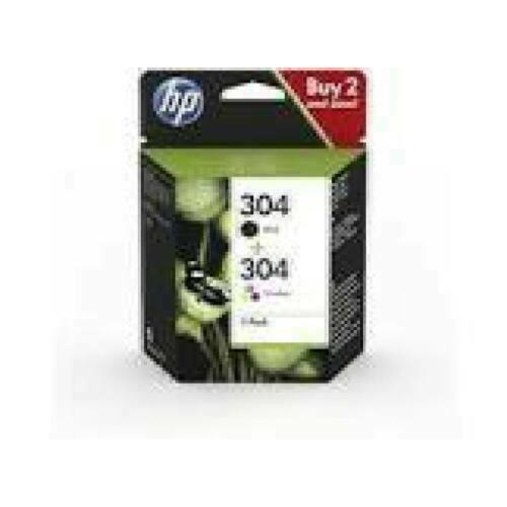 HP 304 2-Pack Black/Tri-color Original Ink Cartridges