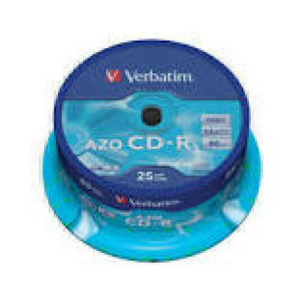VERBATIM CD-R 80 min. 700 MB 52x 25-pack cakebox DataLife Plus, crystal surface
