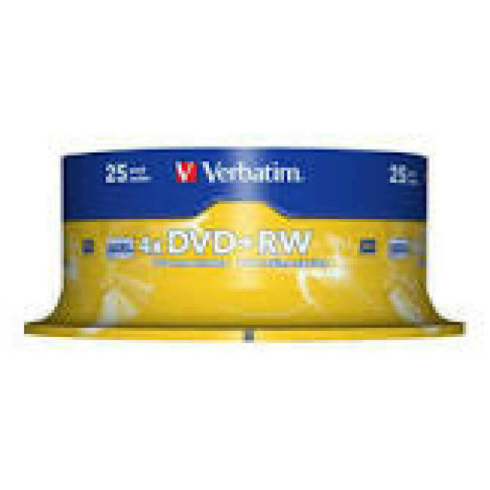 VERBATIM 25x DVD+RW SERL 4,7GB 4x Spindel matt silber surface