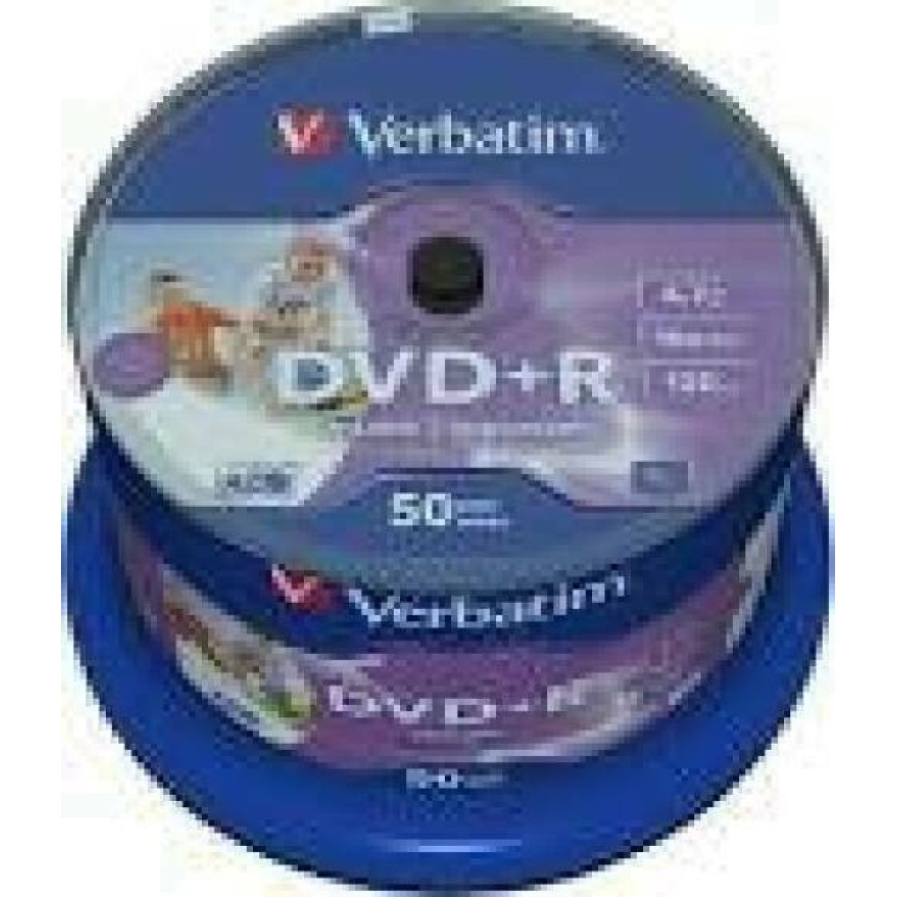VERBATIM 50x DVD-R 4.7GB 16x Wide Inkjet Printable