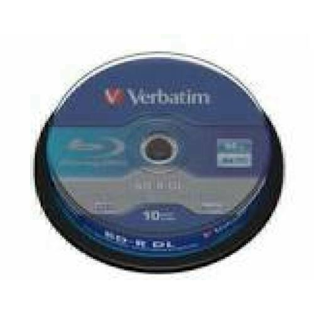 VERBATIM 10x BD-R Dual Layer 50GB 6X white blue surface hard coat Spindle