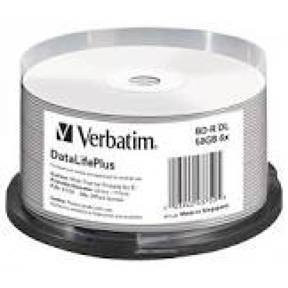 VERBATIM 43750 BluRay BD-R DL Verbatim Spindle 25 50GB 6x WIDE THERMAL PRINT NO ID