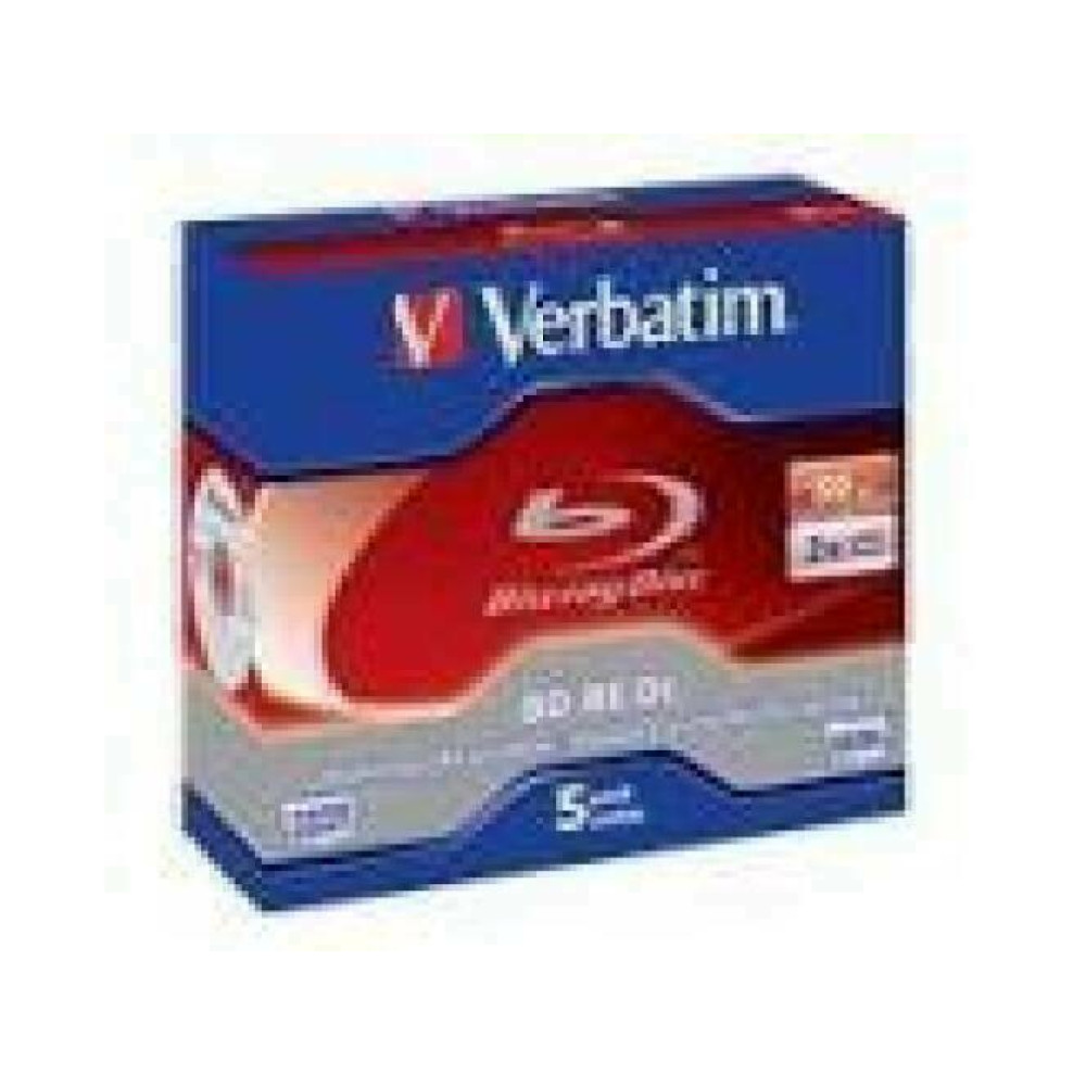 VERBATIM 5x BD-RE Dual Layer 50GB 2x Jewel Case white blue surface