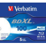 VERBATIM 43789 BluRay BD-R XL Verbatim jewel case 5 100GB 4x printable