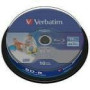 VERBATIM 43804 BluRay BD-R SL DATALIFE Verbatim Spindle 10 25GB 6x Wide PRINTABLE NO ID