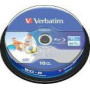 VERBATIM 43804 BluRay BD-R SL DATALIFE Verbatim Spindle 10 25GB 6x Wide PRINTABLE NO ID