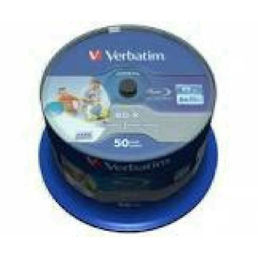 VERBATIM 50x BD-R 25GB Single Layer Datalife HTL 6x Wide printable no ID