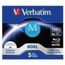 VERBATIM 43834 BluRay M-DISC BD-R Verbatim jewel case 5 100GB 4x Inkjet Printable