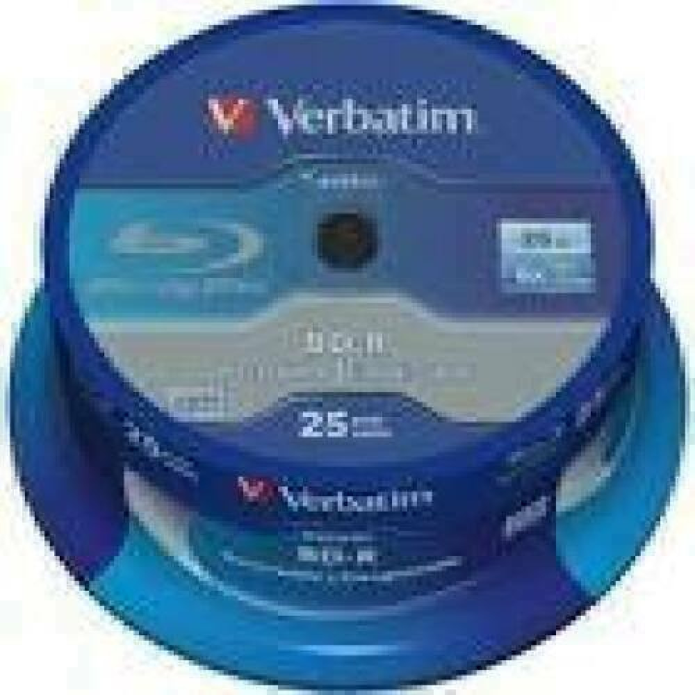 VERBATIM 43837 BluRay BD-R Single layer DATALIFE Verbatim Spindle 25 pack GB 6x