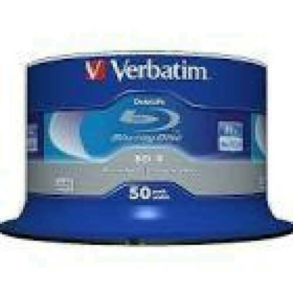 VERBATIM 43838 BluRay BD-R SL DATALIFE Verbatim Spindle 50 25GB 6x