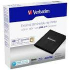 VERBATIM 43889 Verbatim External Slimline Blu-ray Writer USB 3.1 GEN 1 with USB-C Connection