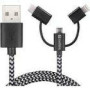SANDBERG 3in1 Lightning+MicroUSB+USB-C 1m