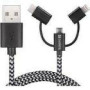 SANDBERG 3in1 Lightning+MicroUSB+USB-C 1m