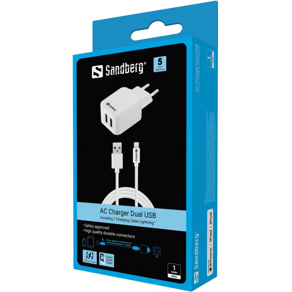 SANDBERG AC Charger EU Lightning 2.4A