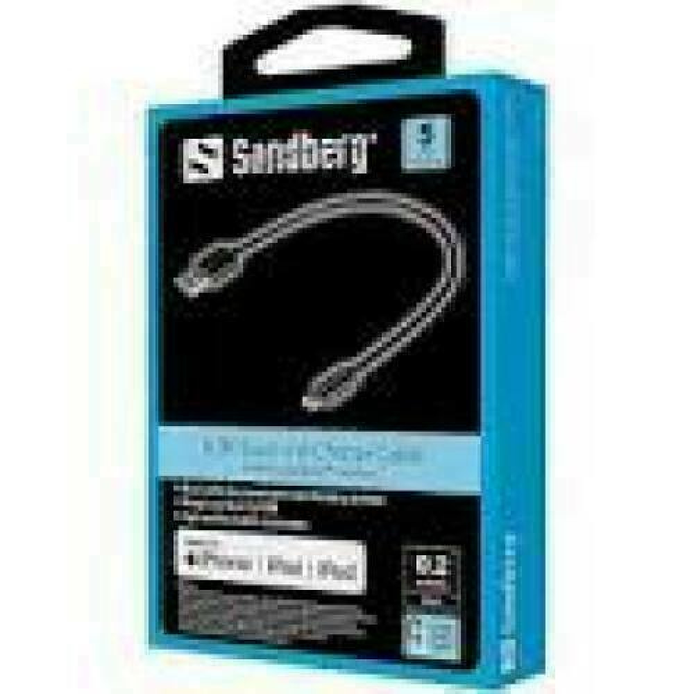 SANDBERG USB-Lightning MFI 0.2m Black