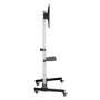 MANHATTAN Universal TV Cart Holds 37inches to 86inches tilt 90D TV rotation removable camera and AV shelf black and silver