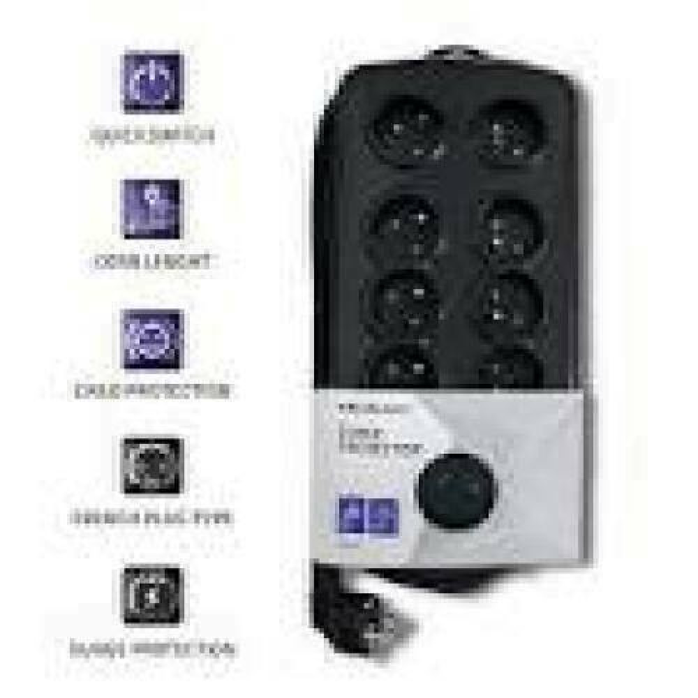 QOLTEC 50161 Surge protectors Quick Switch 8 sockets black 2.5m