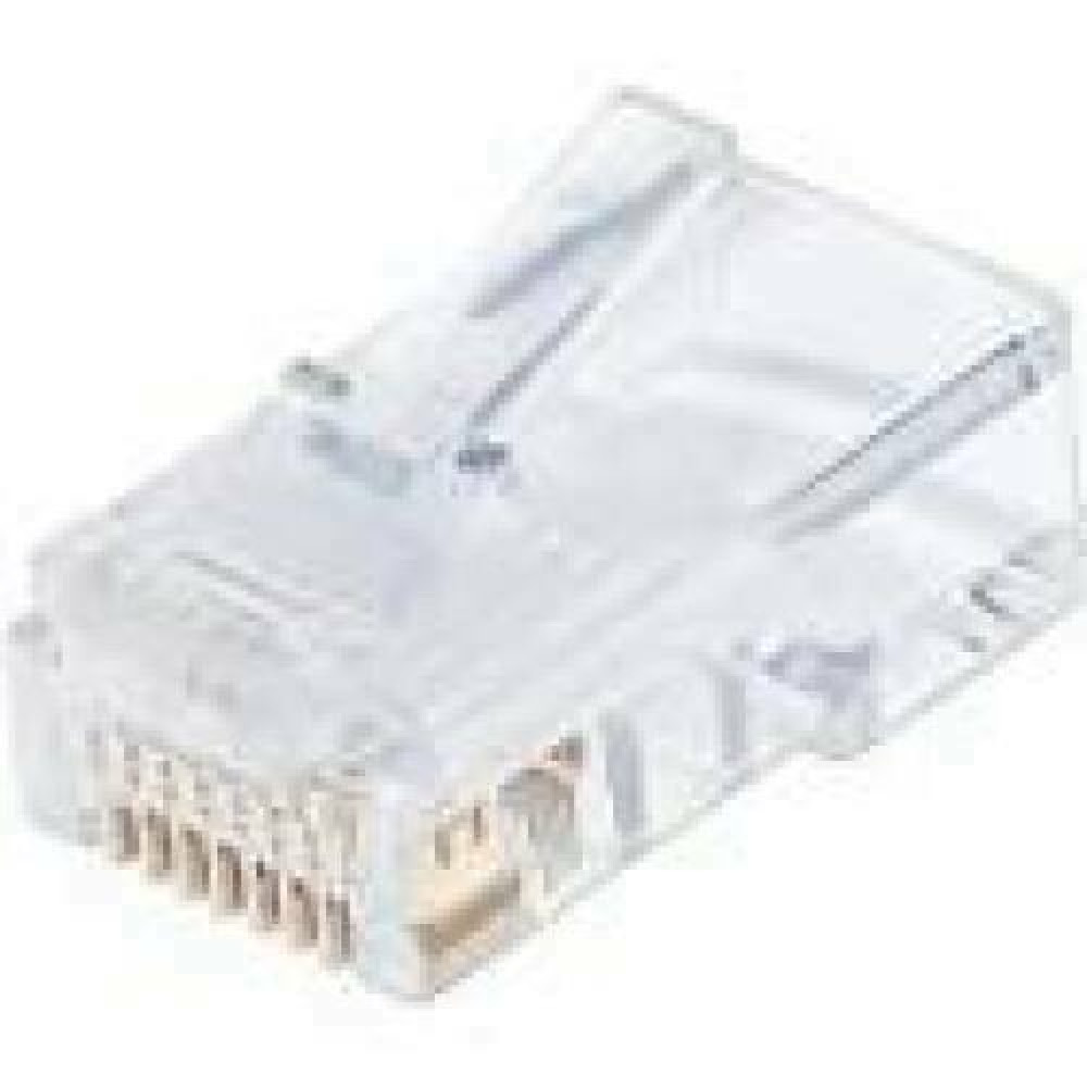 INTELLINET Cat5e RJ45 Modular Plugs UTP 3-prong for solid wire 100 plugs in jar