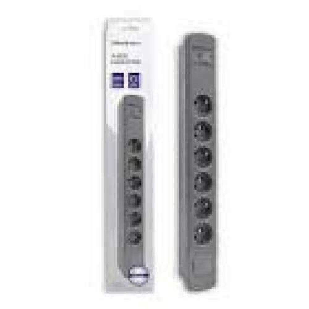 QOLTEC 50283 Surge protector 6 sockets 2 x USB 1.8m Grey