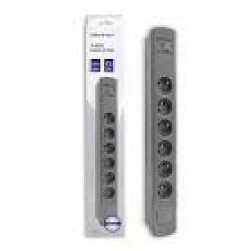 QOLTEC 50283 Surge protector 6 sockets 2 x USB 1.8m Grey