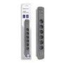 QOLTEC 50283 Surge protector 6 sockets 2 x USB 1.8m Grey