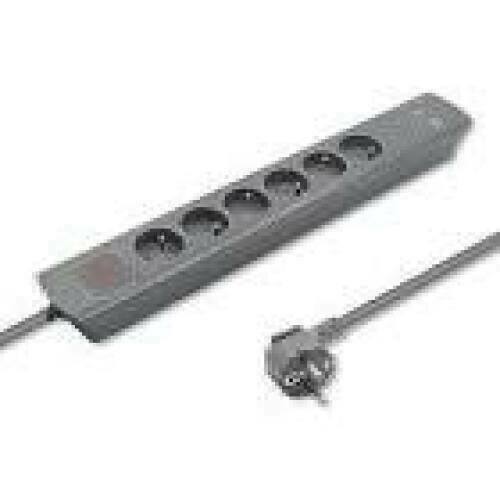 QOLTEC 50283 Surge protector 6 sockets 2 x USB 1.8m Grey