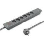 QOLTEC 50283 Surge protector 6 sockets 2 x USB 1.8m Grey