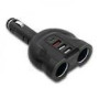 QOLTEC Car Charger 12-24V 52W 5V 2.4A 2xUSB Smart + USB QC 3.0 USB C PD 2x Cigarette Lighter Splitter