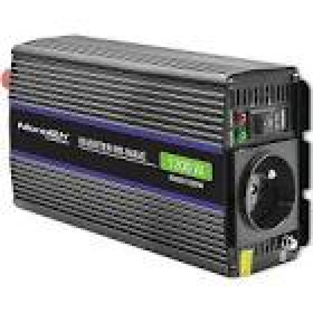 QOLTEC 51925 Monolith voltage converter 1200 MS Wave / 12V to 230V / 600/1200W / USB