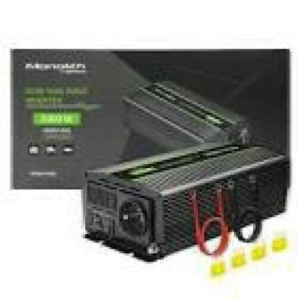 QOLTEC 51938 Pure Sine Wave Inverter Monolith / 1000W / 2000W / 24V to 230V