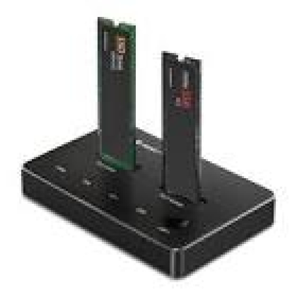 QOLTEC 52274 M.2 SSD drive docking station NVMe SATA USBC DUAL 2 x 2TB