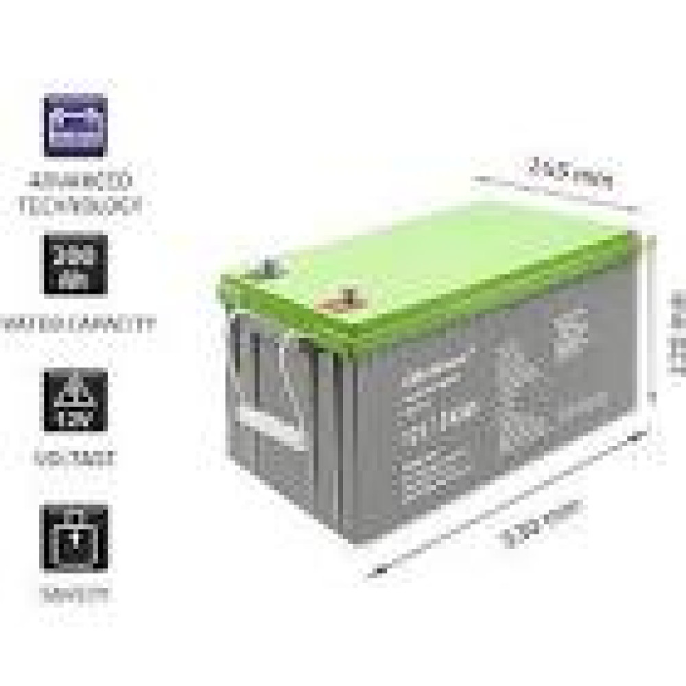 QOLTEC 53079 Deep Cycle Gel battery 12V 200Ah
