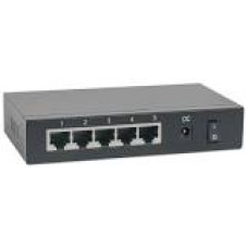 INTELLINET 5-Port PoE+ Gigabit Switch Desktop PoE Passthrough 4xPSE PoE ports 1xPD PoE port IEEE 802.3at/af Power-over-Ethernet