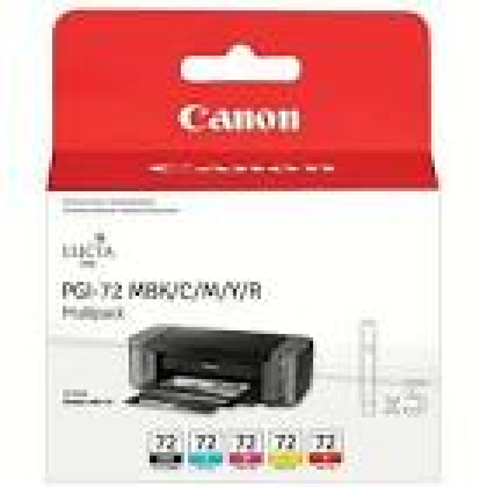 CANON 1LB PGI-72 MBK/C/M/Y/R ink cartridge black and colour standard capacity multipack