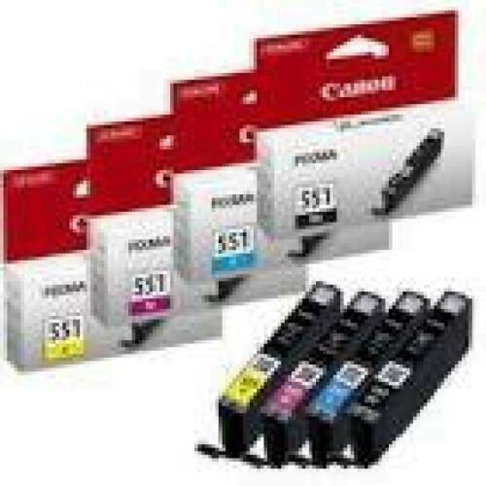CANON 1LB CLI-551 ink cartridge black and tri-colour standard capacity combopack blister without alarm